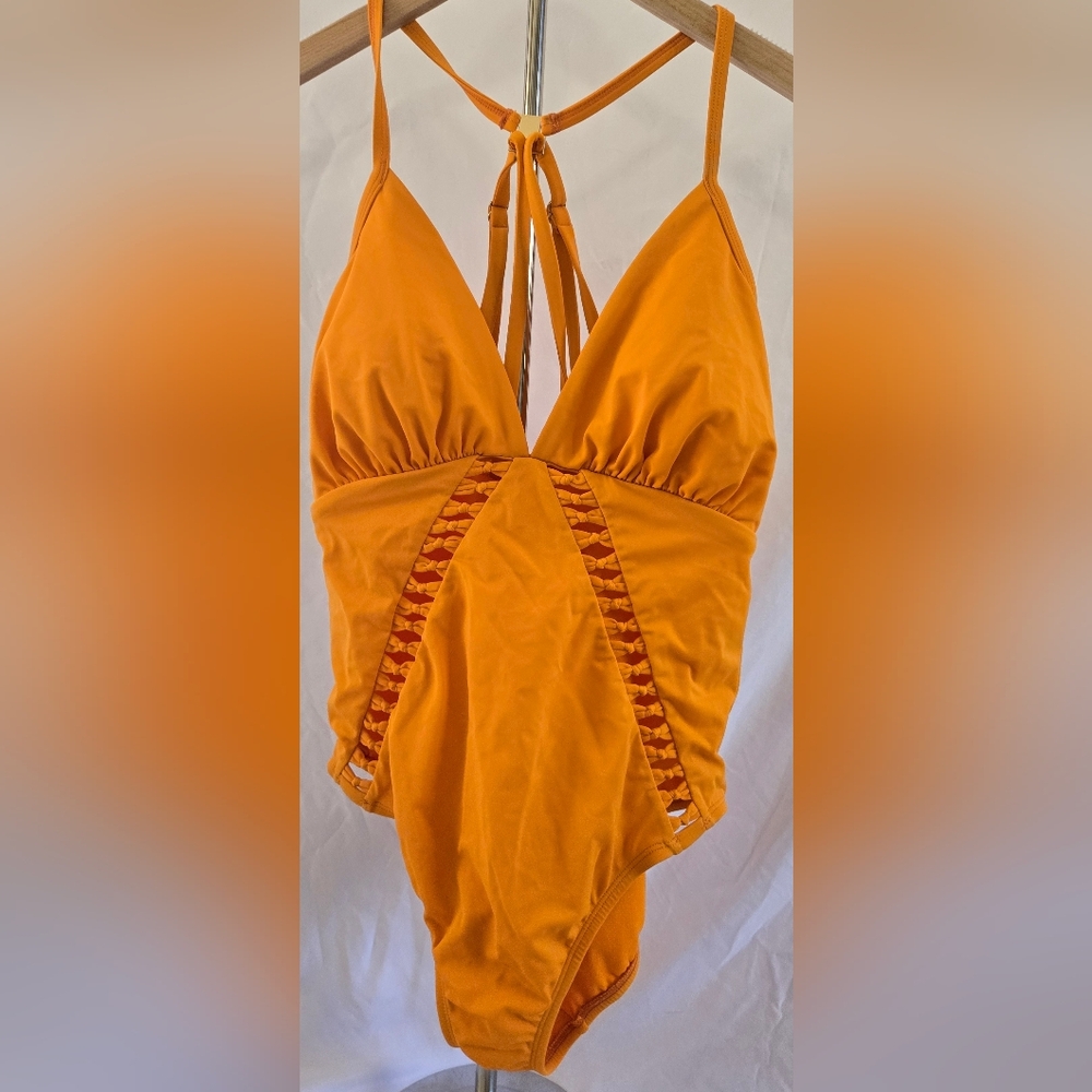 Time and Tru Golden Glow One-Piece Swimsuit – Size Large